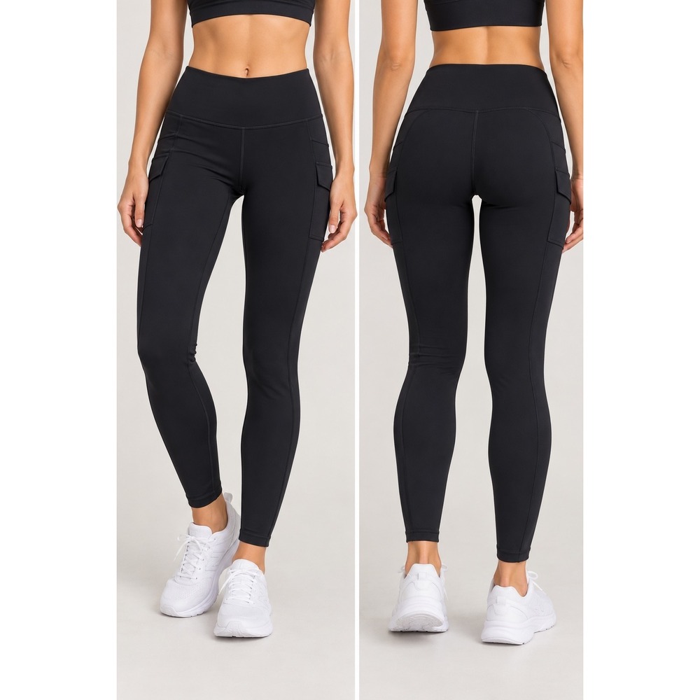Spyder Active Womens Black High Waisted Cargo Pocket Leggings Size S